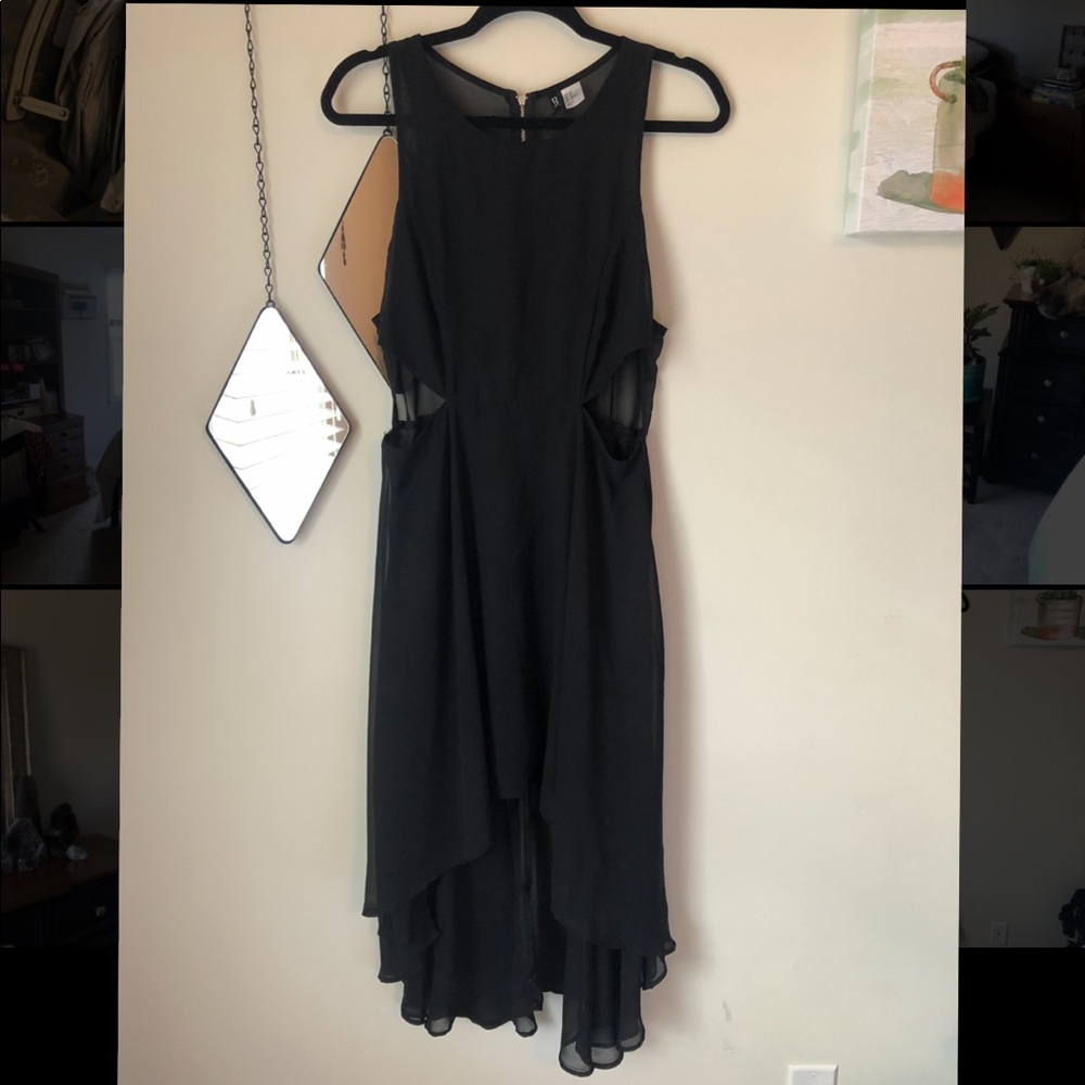 Black high low dress